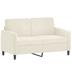 2-osobowa sofa z poduszkami, kremowa, 120 cm, aksamit