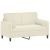 2-osobowa sofa z poduszkami, kremowa, 120 cm, aksamit