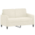 2-osobowa sofa z poduszkami, kremowa, 120 cm, aksamit