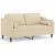 2-osobowa sofa z poduszkami, kremowa, 140 cm, tkanina