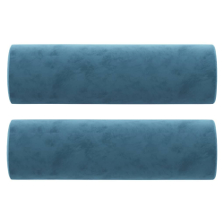 3-osobowa sofa z poduszkami, niebieska, 180 cm, aksamit