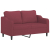 2-osobowa sofa z poduszkami, winna czerwień, 140 cm, tkanina