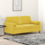 2-osobowa sofa z poduszkami, żółta, 140 cm, aksamit