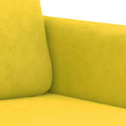 2-cz. komplet wypoczynkowy z poduszkami, żółty, aksamit