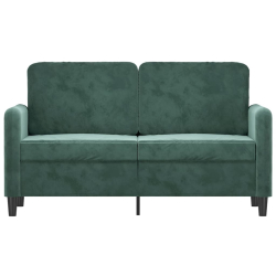Sofa 2-osobowa, ciemnozielona, 120 cm, tapicerowana aksamitem