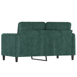 Sofa 2-osobowa, ciemnozielona, 120 cm, tapicerowana aksamitem