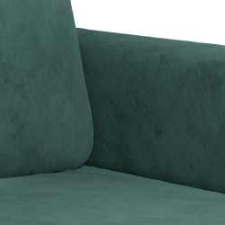 Sofa 2-osobowa, ciemnozielona, 120 cm, tapicerowana aksamitem