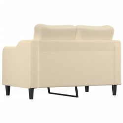 2-osobowa sofa, kremowa, 120 cm, tapicerowana tkaniną