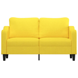 Sofa 2-osobowa, jasnożółta, 140 cm, tapicerowana tkaniną