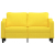 Sofa 2-osobowa, jasnożółta, 140 cm, tapicerowana tkaniną