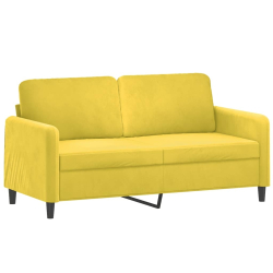 Sofa 2-osobowa, żółta, 140 cm, tapicerowana aksamitem