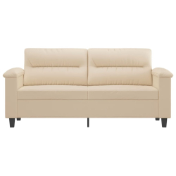 Sofa 2-osobowa, kremowy, 140 cm, tapicerowana mikrofibrą
