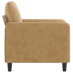 Fotel, brązowy, 60 cm, obity aksamitem