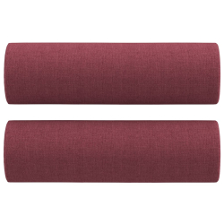 3-osobowa sofa z poduszkami, winna czerwień, 180 cm, tkanina