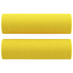 2-osobowa sofa z poduszkami, jasnożółta, 140 cm, tkanina