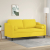 2-osobowa sofa z poduszkami, jasnożółta, 140 cm, tkanina
