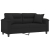 2-osobowa sofa z poduszkami, czarna, 140 cm, mikrofibra