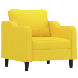 Fotel z podnóżkiem, jasnożółty, 60 cm, tkanina