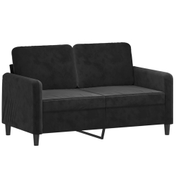 Sofa 2-osobowa, czarna, 120 cm, tapicerowana aksamitem