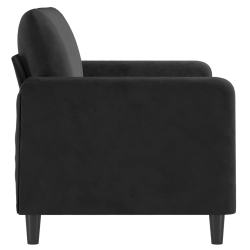 Sofa 2-osobowa, czarna, 120 cm, tapicerowana aksamitem