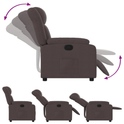 Fotel rozkładany, ciemnobrązowy, obity tkaniną