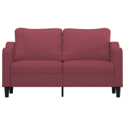 Sofa 2-osobowa, winna czerwień, 140 cm, tapicerowana tkaniną