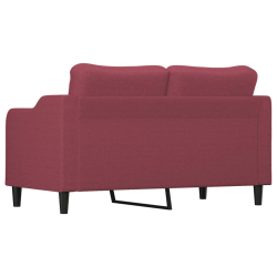 Sofa 2-osobowa, winna czerwień, 140 cm, tapicerowana tkaniną