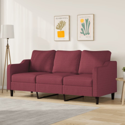 Sofa 3-osobowa, winna czerwień, 180 cm,tapicerowana tkaniną