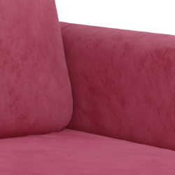 Sofa 3-osobowa, winna czerwień, 180 cm, obita aksamitem
