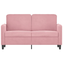 Sofa 2-osobowa, różowy, 120 cm, tapicerowana aksamitem