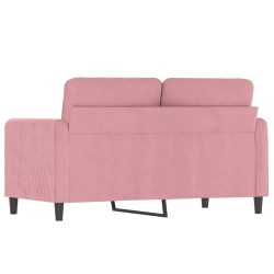 Sofa 2-osobowa, różowy, 120 cm, tapicerowana aksamitem