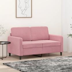 Sofa 2-osobowa, różowy, 120 cm, tapicerowana aksamitem