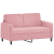 Sofa 2-osobowa, różowy, 120 cm, tapicerowana aksamitem