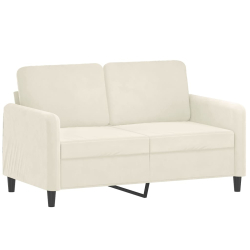 Sofa 2-osobowa, kremowy, 120 cm, tapicerowana aksamitem