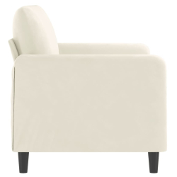 Sofa 2-osobowa, kremowy, 120 cm, tapicerowana aksamitem