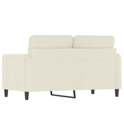 Sofa 2-osobowa, kremowy, 120 cm, tapicerowana aksamitem