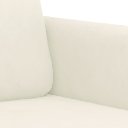Sofa 2-osobowa, kremowy, 120 cm, tapicerowana aksamitem