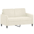 Sofa 2-osobowa, kremowy, 120 cm, tapicerowana aksamitem