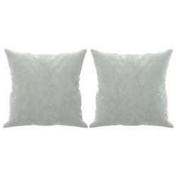3-osobowa sofa z poduszkami, jasnoszara, 180 cm, aksamit