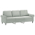 3-osobowa sofa z poduszkami, jasnoszara, 180 cm, aksamit