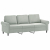 3-osobowa sofa z podnóżkiem, jasnoszara, 180 cm, aksamit