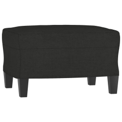 3-osobowa sofa z podnóżkiem, czarna, 180 cm, tkaniną