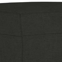 3-osobowa sofa z podnóżkiem, czarna, 180 cm, tkaniną