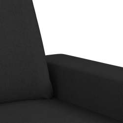 3-osobowa sofa z podnóżkiem, czarna, 180 cm, tkaniną