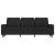 3-osobowa sofa z podnóżkiem, czarna, 180 cm, tkaniną