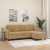 3-osobowa sofa z podnóżkiem, brązowy, 180 cm, aksamit