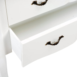 Komoda, biała i brązowa, 110x30x85 cm, lite drewno