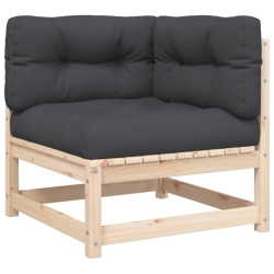 Ogrodowa sofa narożna z poduszkami i podnóżkiem