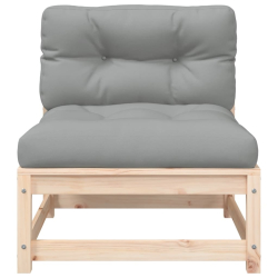 Ogrodowa sofa bez podłokietników, z poduszkami i podnóżkami