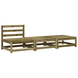 Ogrodowa sofa bez podłokietników, z poduszkami i podnóżkami